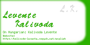 levente kalivoda business card